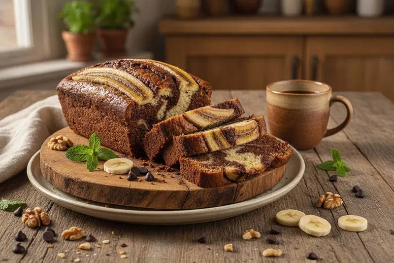 Marmoroitu banaanileipä