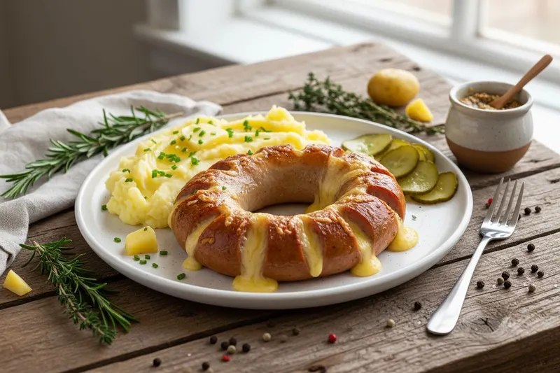 Uunilenkki juustolla ja sinapilla